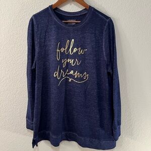 Lane Bryant “Follow Your Dreams” Crewneck Sweater Blouse